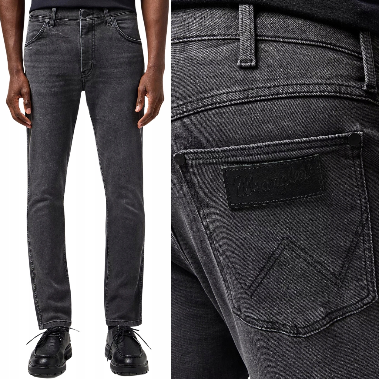 Wrangler Larston slim Whispered Epic Soft šedé džínové kalhoty W30 L34
