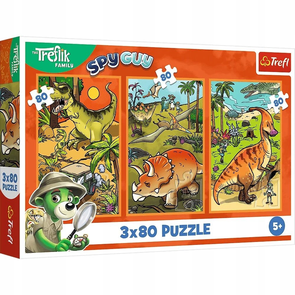 PUZZLE 3X80 TREFLIKI W ŚWIECIE DINOZAURÓW 34888