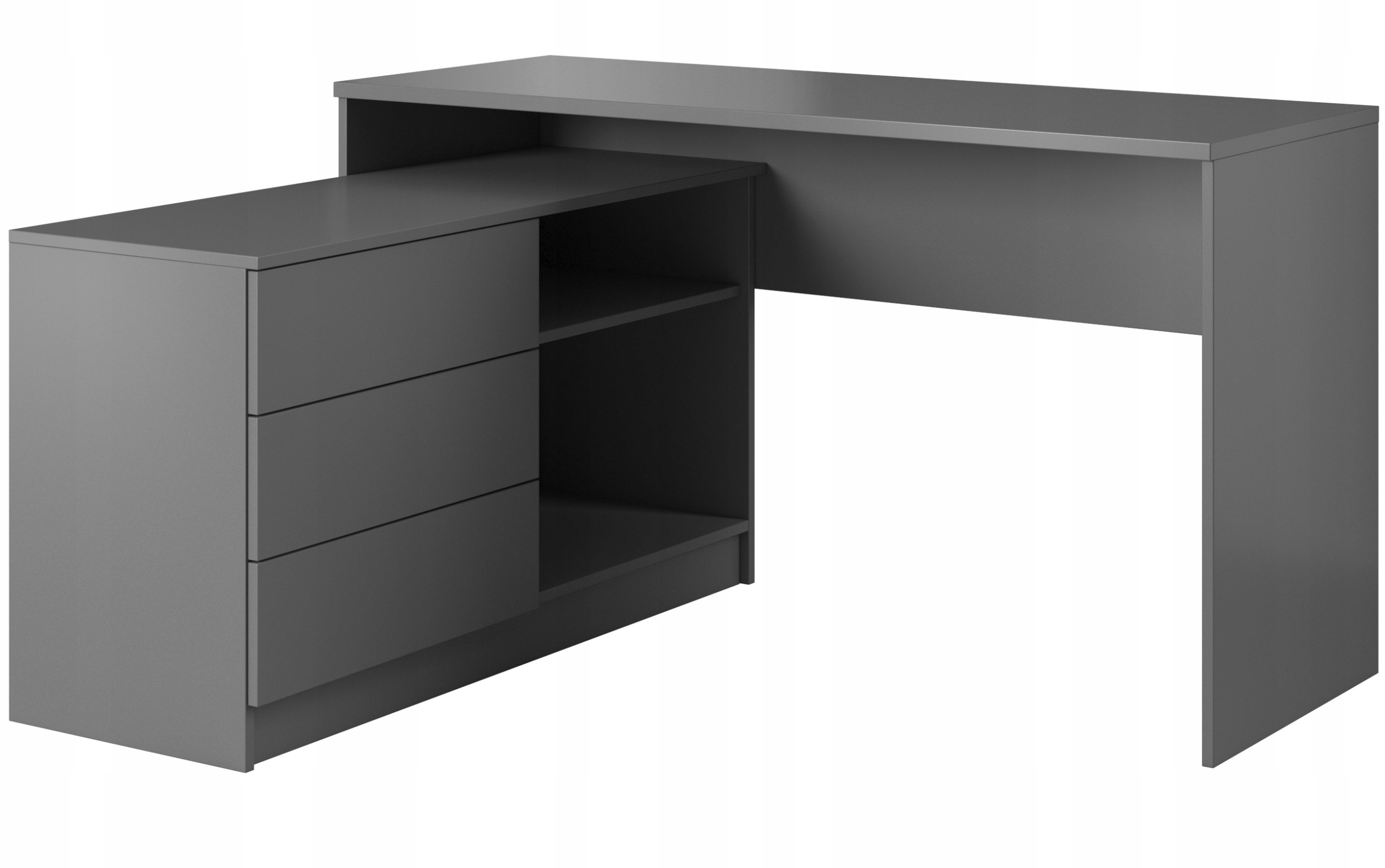 BIURKO uniwersalne 138 cm z szufladami GRAFIT