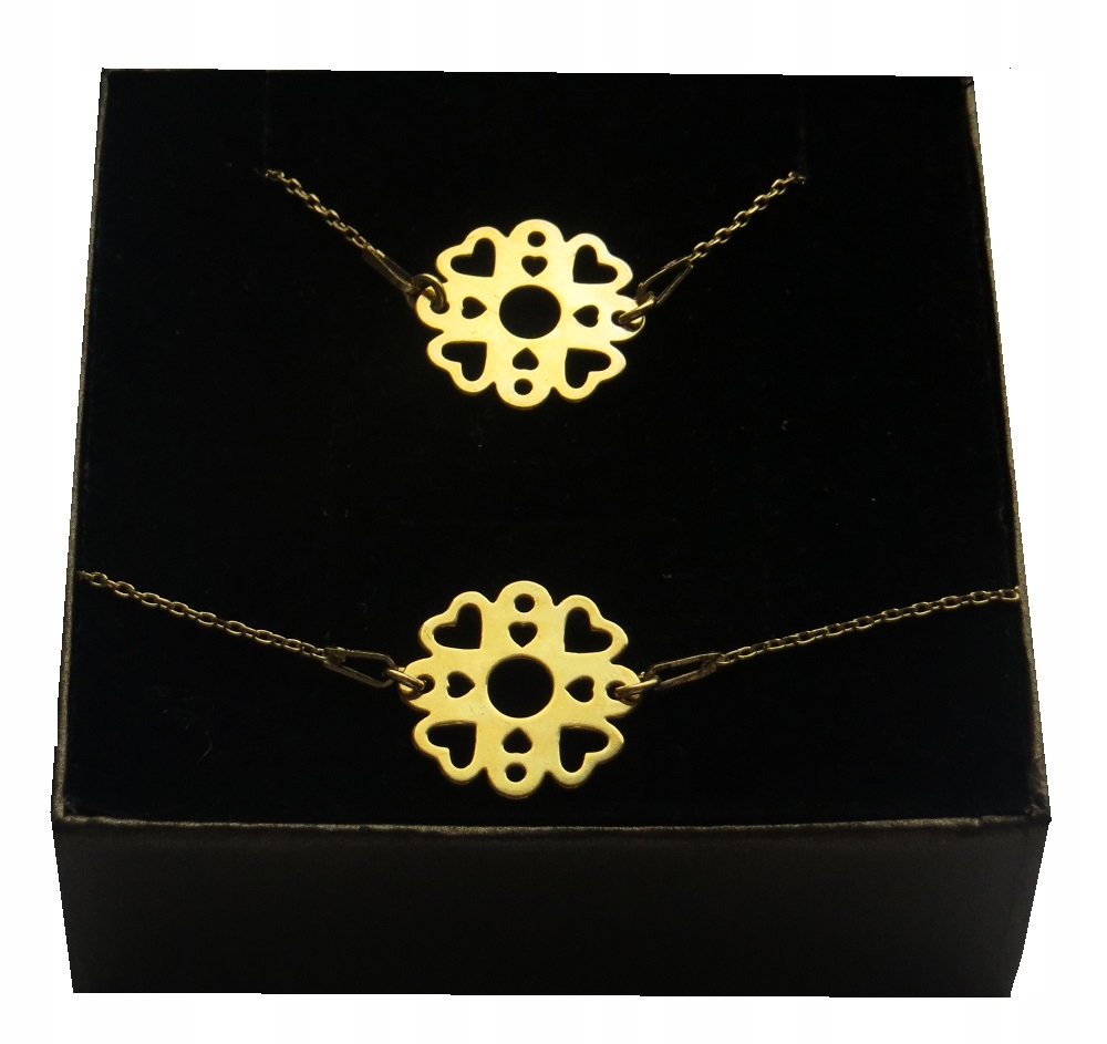 

Komplet złoty Ażur Serduszka Srebro 925