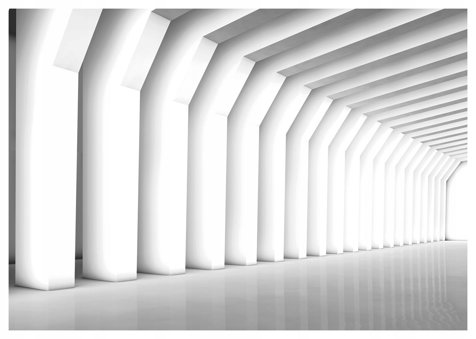 Fototapeta flizelina Bílý tunel světla Perspektiva sloupy 416x254 lepidlo