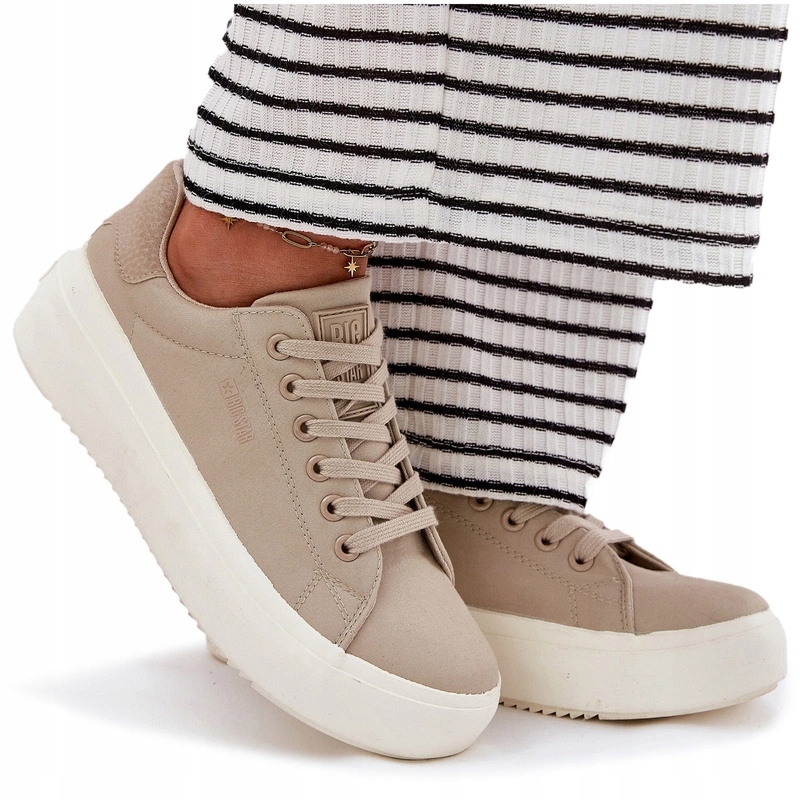 Dámské Látkové Tenisky Na Platformě Big Star RR274465 Béžové 37