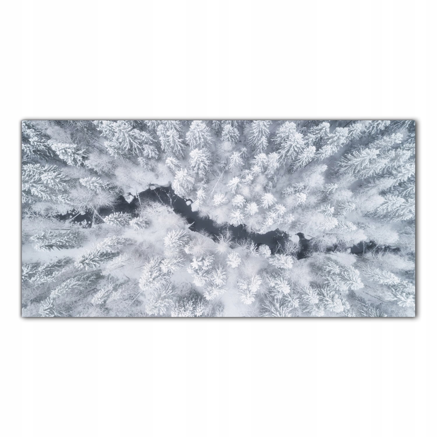 Řeka Zima Les Stromy 140x70 Panel tvrzené sklo