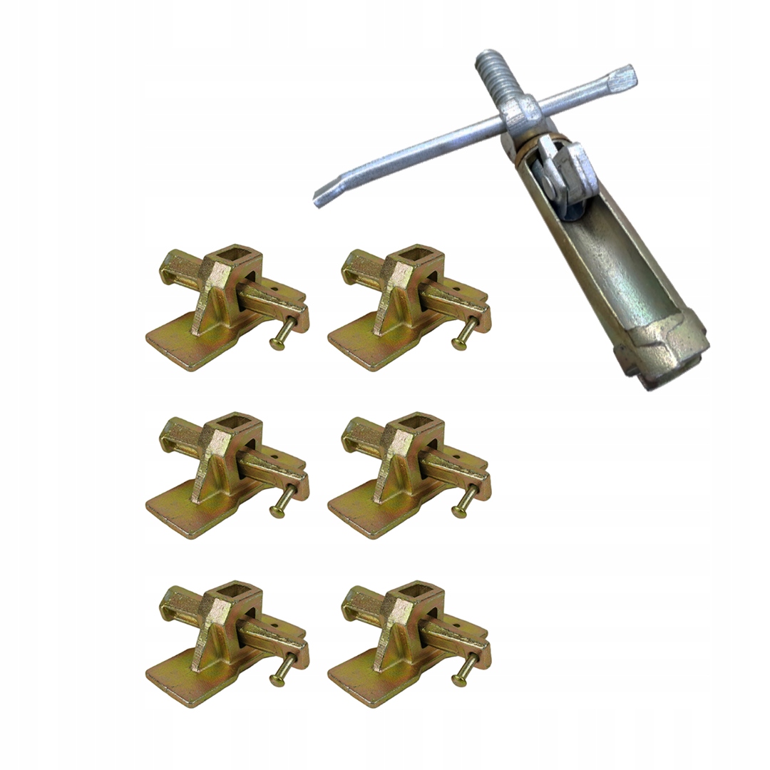 Zaciski spinki szalunkowe żabki klinowe Komplet 100 sztuk+Klucz do zacisków