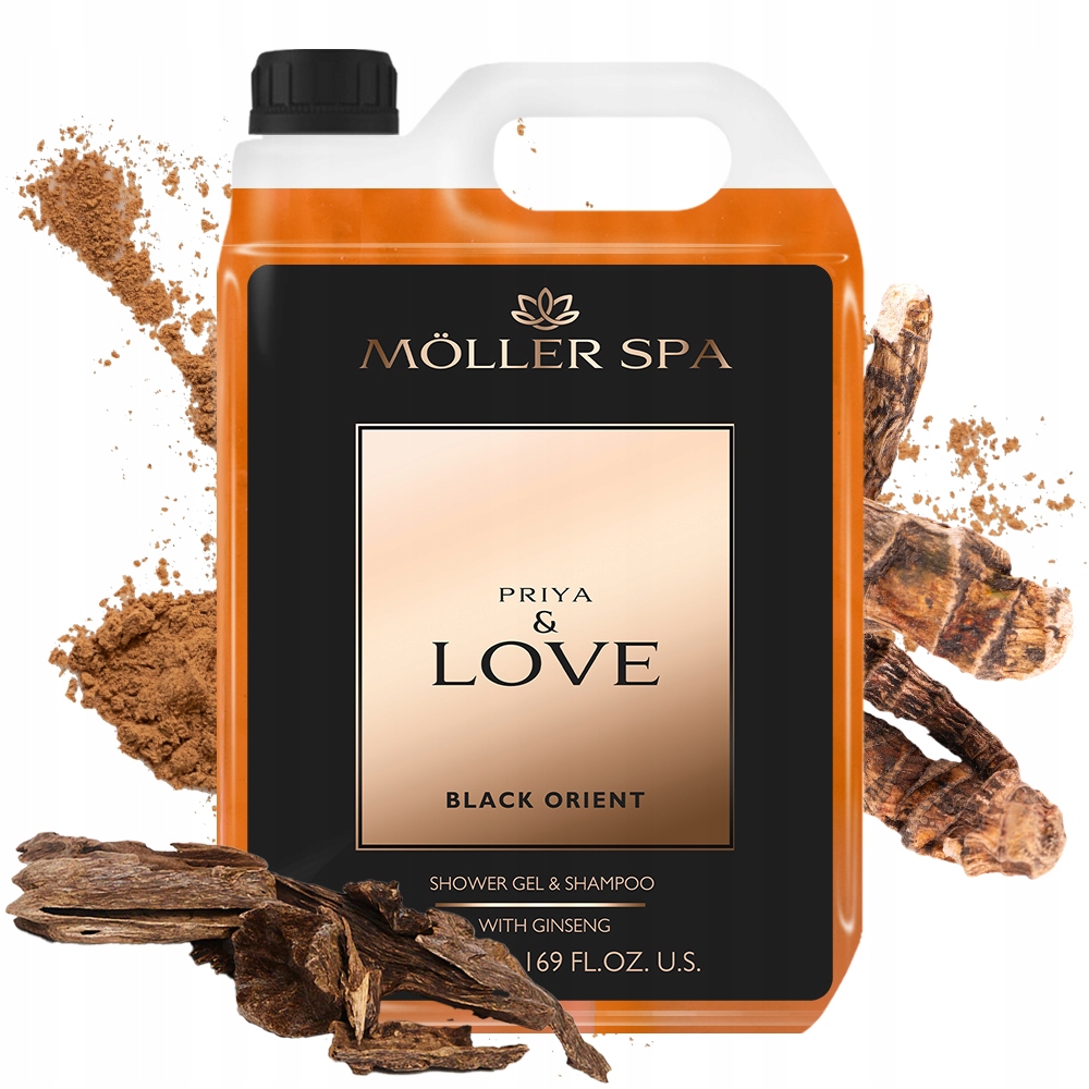Möller Spa Priya & Love Szampon I Żel Pod Prysznic Żeń-szeń 2w1 Prija 5L
