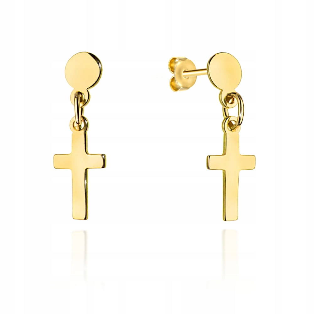 Náušnice Zlaté 585 Křížek a kolečko Dýka 0.74 g