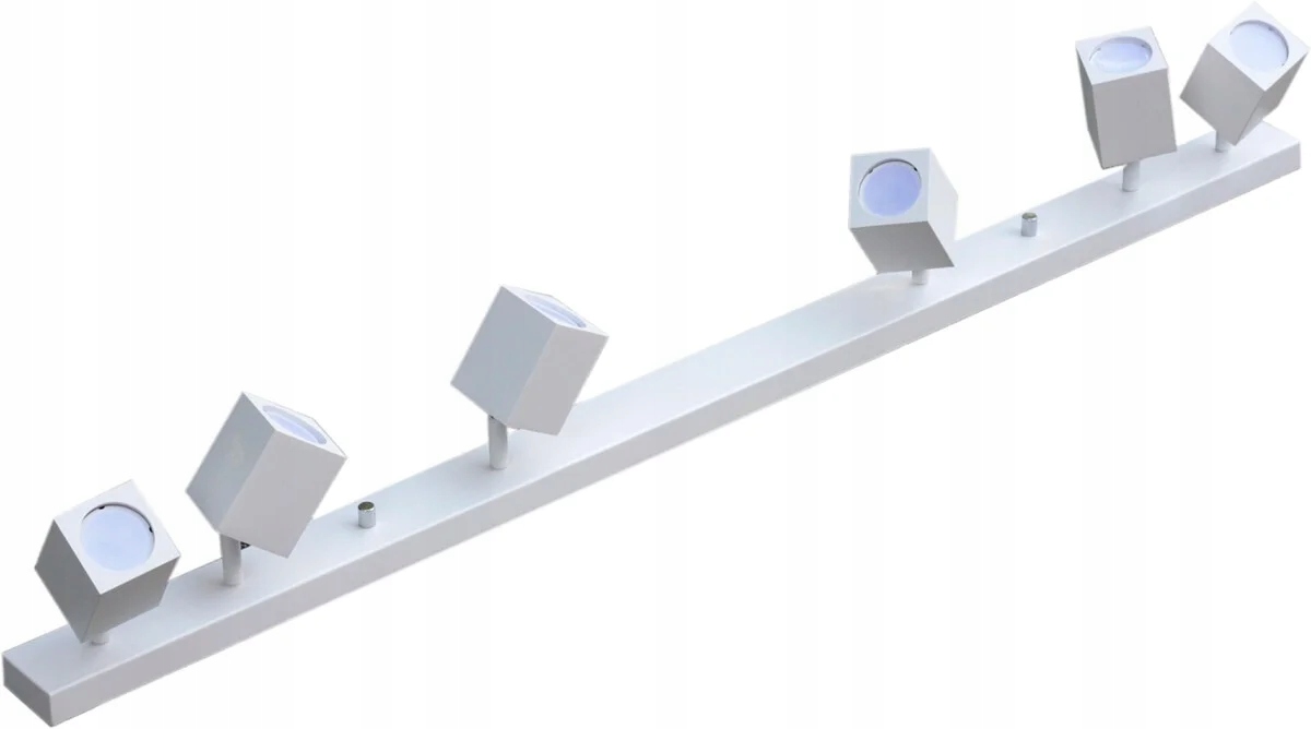 Biela stropná lampa s pohyblivými reflektormi do obývacej izby, 120 cm, 6 ks, Idealed