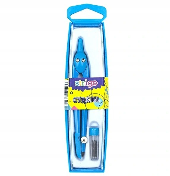 Cyrkiel metalowy STRIGO szkolny niebieski