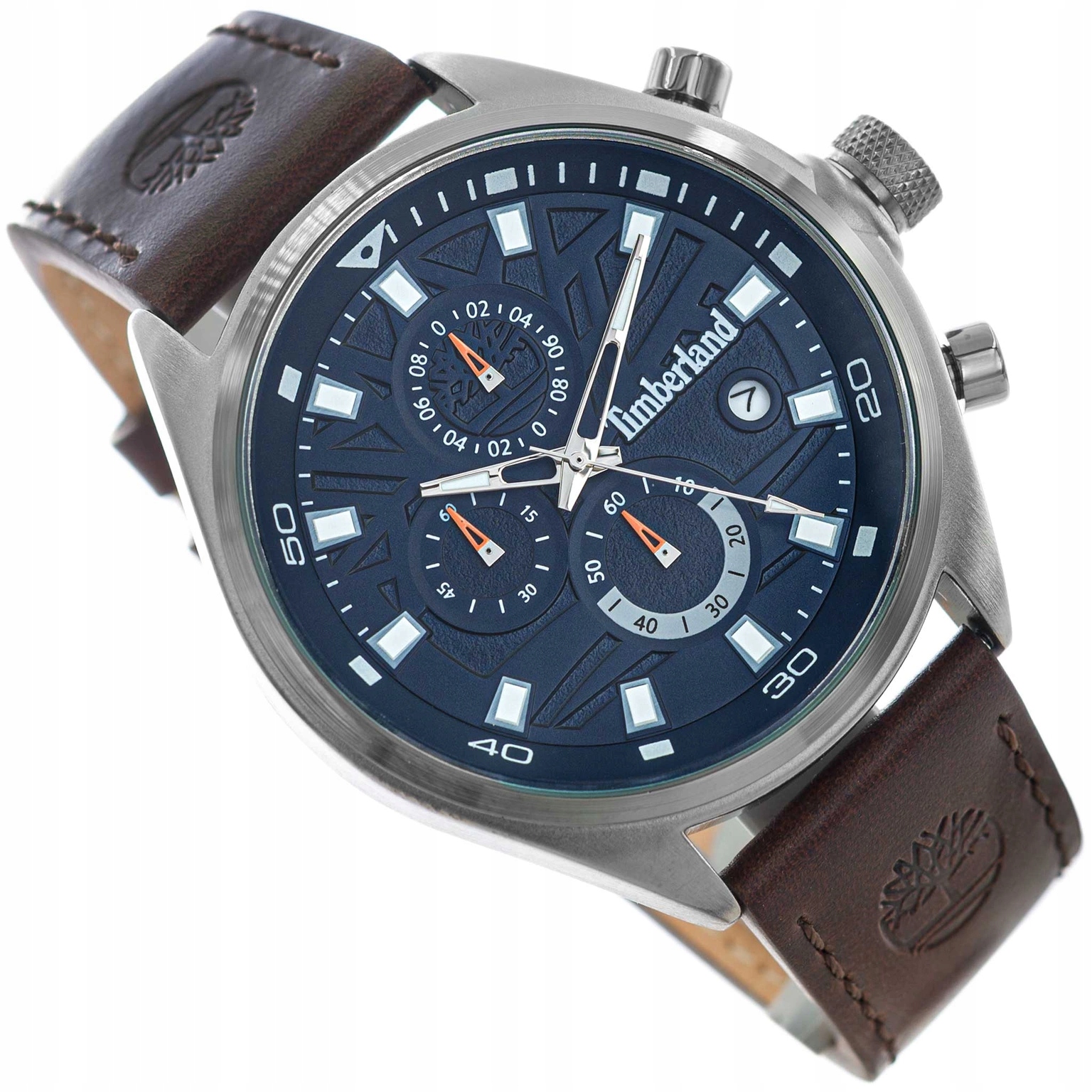 Pánské hodinky Timberland TDWGC9001402 Hnědé S Hnědým Řemínkem, Chronograf, Datumovka