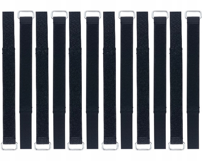 MOCNE CZARNE RZEPY OPASKI PASKI ZACISKOWE 12 SZTUK