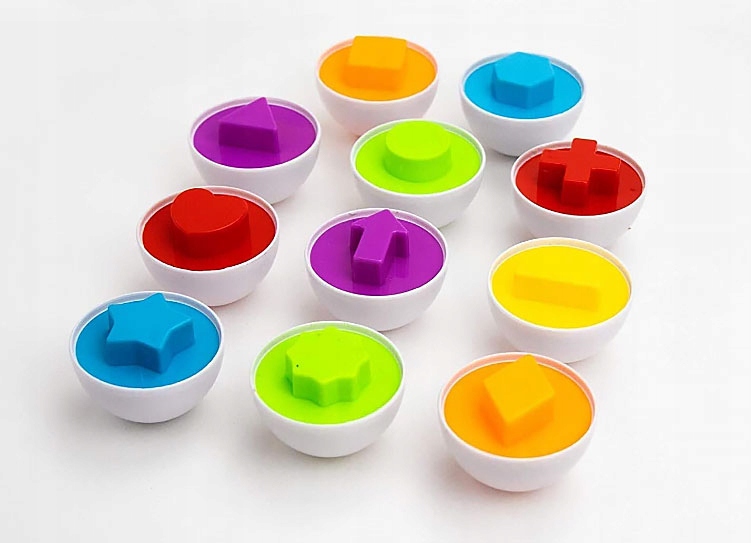 KOLOROWA UKŁADANKA SORTER MONTESSORI JAJKA DOPASUJ WZORY KOLORY KSZTAŁTY Certyfikaty, opinie, atesty CE