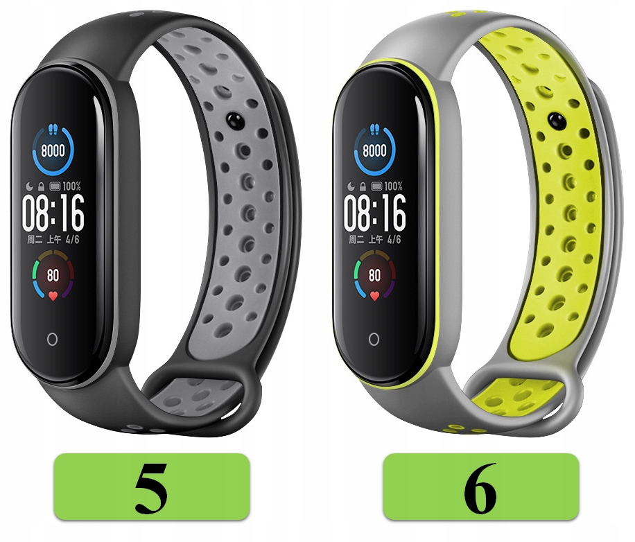 PASEK OPASKA BRANSOLETA do XIAOMI MI BAND 5/6/7 21 MEGA KOLORÓW Materiał guma