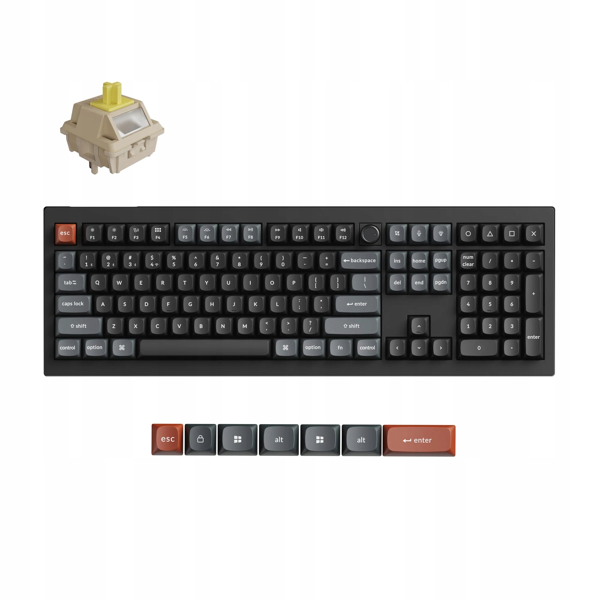 Keychron V6 Ultra 8K Bezdrátová mechanická klávesnice Banana