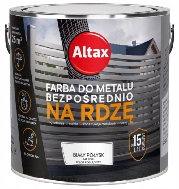 Altax Barva Barva Na Kov 2,5 L Bílá Lesklá Ral 9003