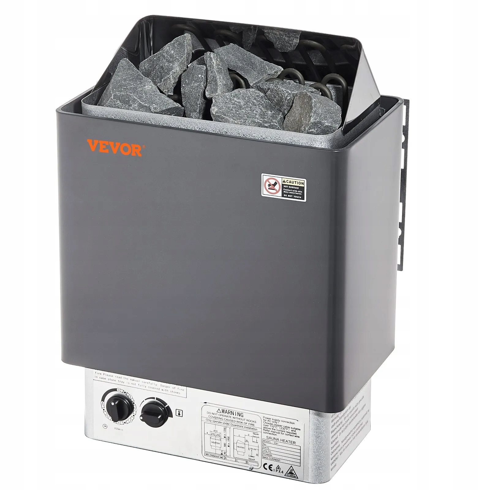 Elektrická saunová pec 8 kW 400 V s časovačom pre domácnosť a Spa 110°C