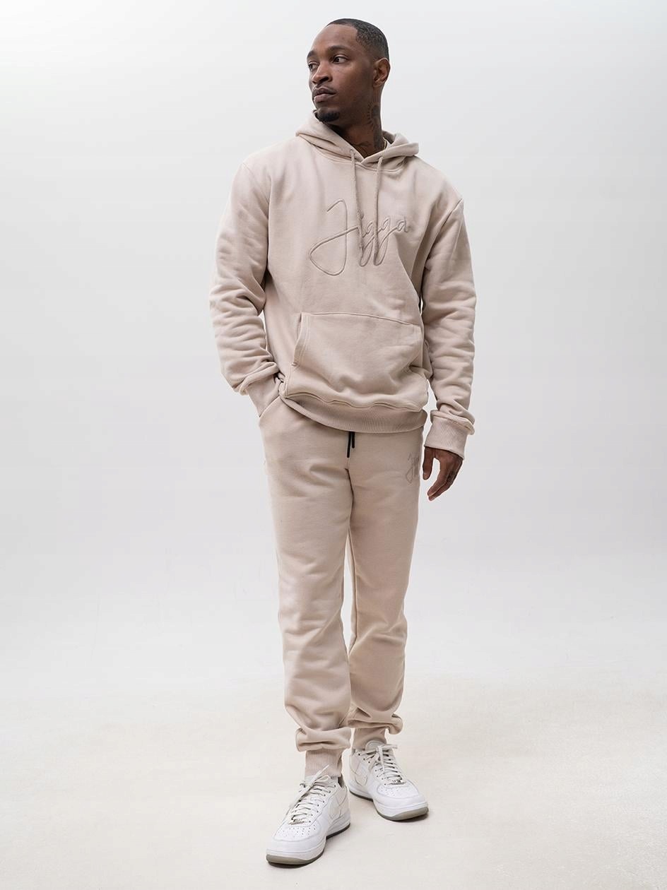 Tepláková Souprava S Kapucí Pánská béžová Jigga Wear Small Written Tag XXL