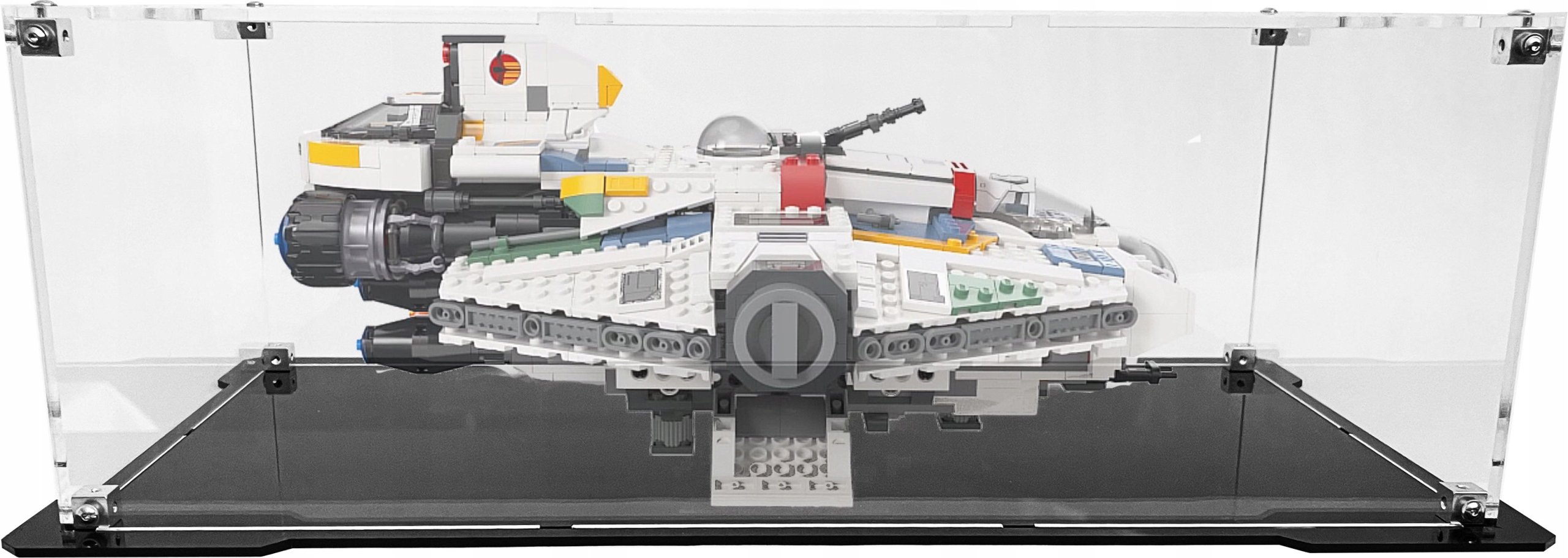 Vitrína s černým podstavcem pro stavebnici Lego 75357 Duch a přízrak II