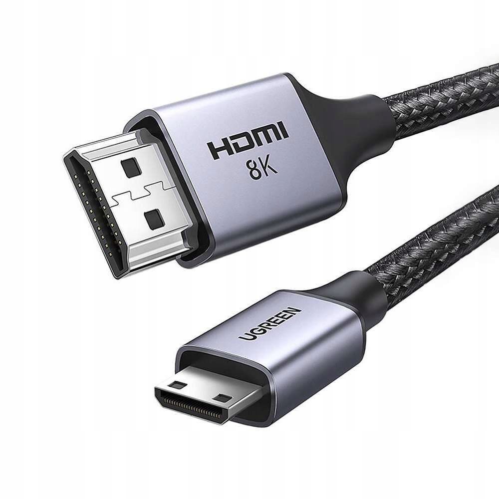 Kabel Ugreen HD171 25910 ze złączami HDMI 2.1 8K certyfikowany 2 m - szary