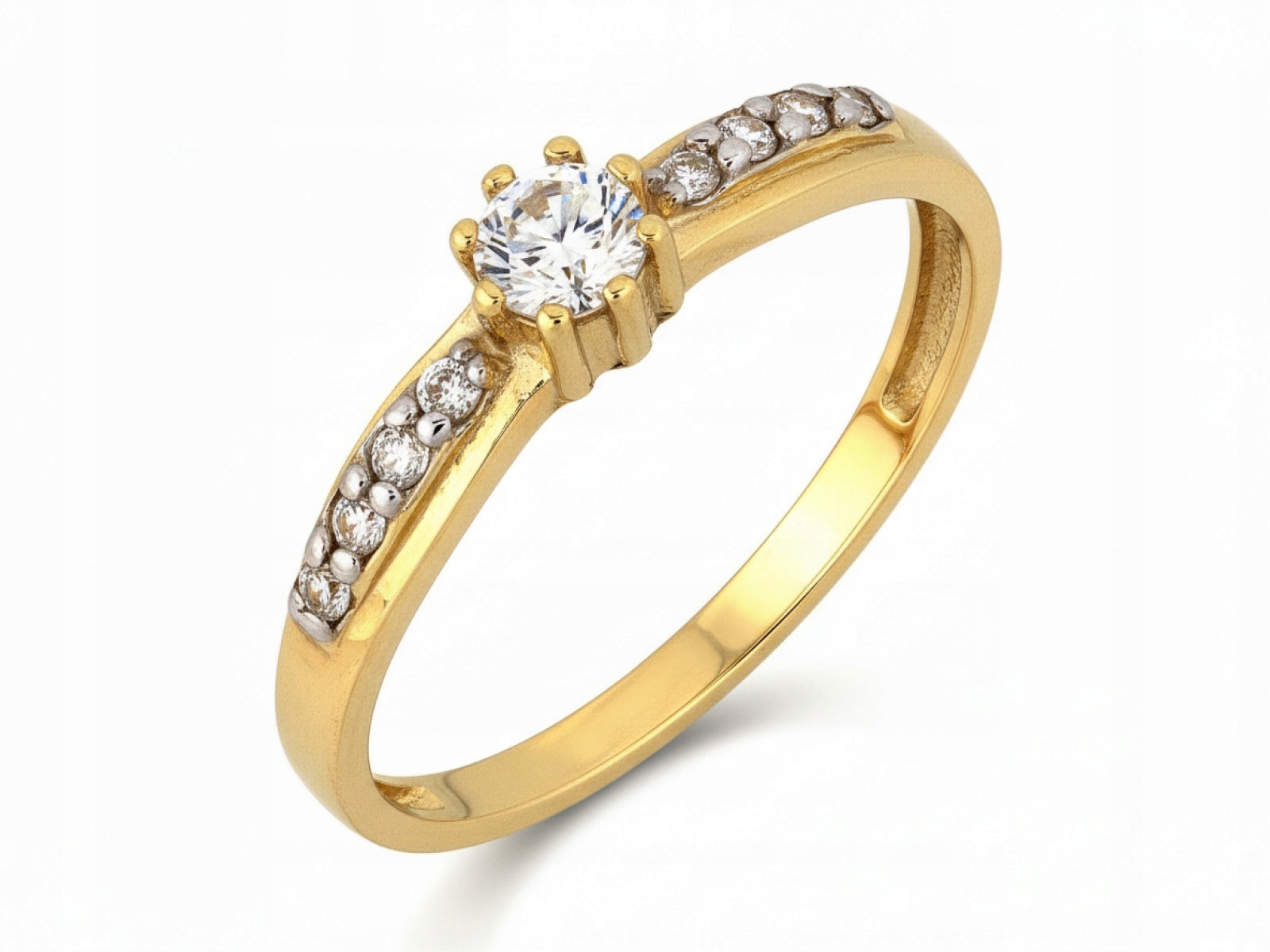 Dámský prstýnek ze zlata 585 s zirkony, značkový, elegantní design