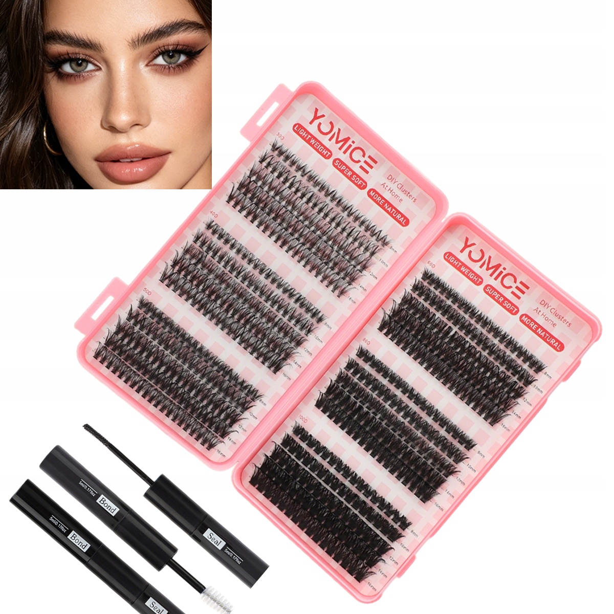 Bondingové Řasy 580 Ks Bonding Lash Sada Umělé Diy Akcesoria Lepidlo