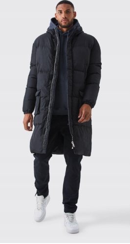 Boohooman Pánská Bunda Pro Vysoké Postavy Černá S Erk