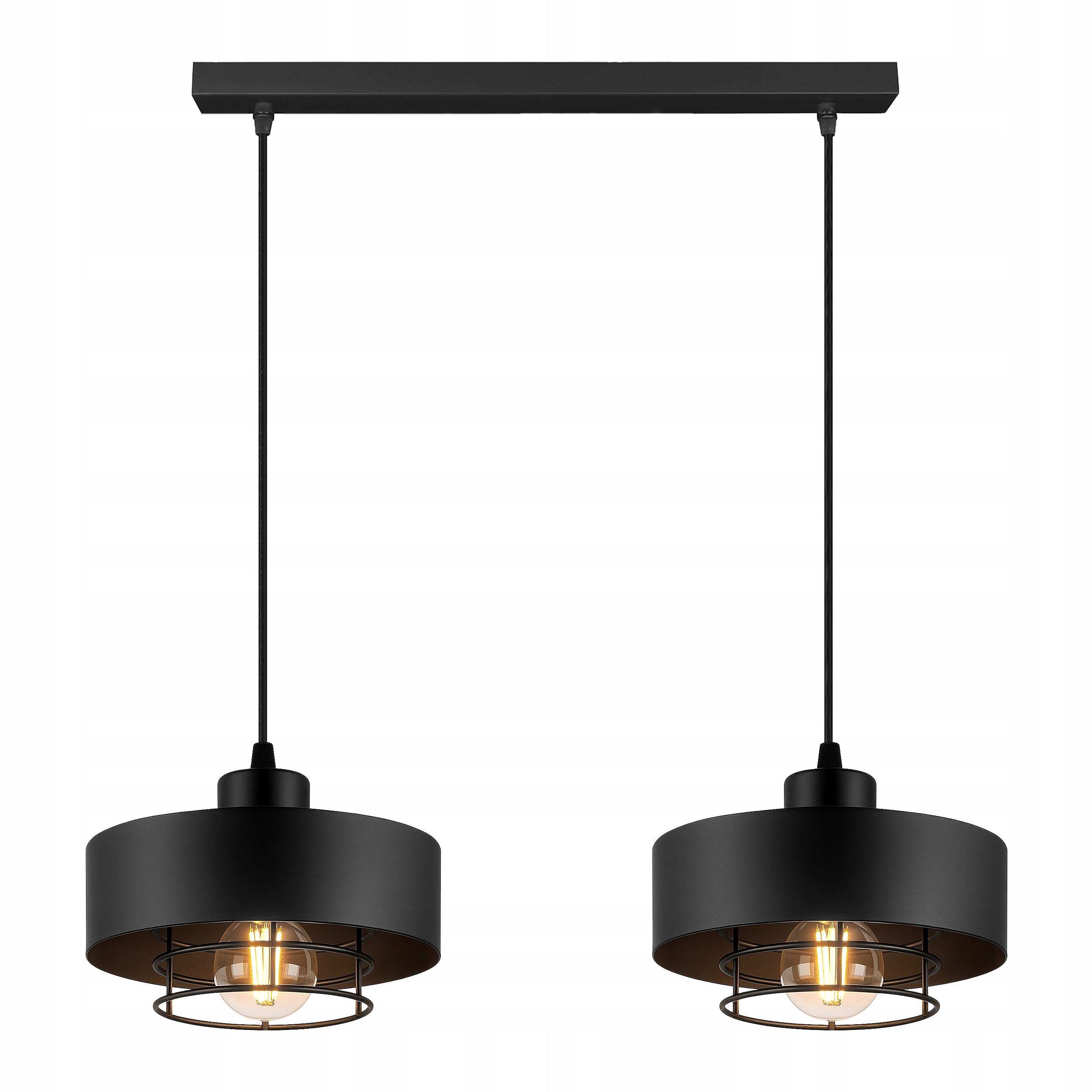 Lampa Sufitowa Wisząca Led Żyrandol Plafon Loft E27 Czarna Nowoczesna