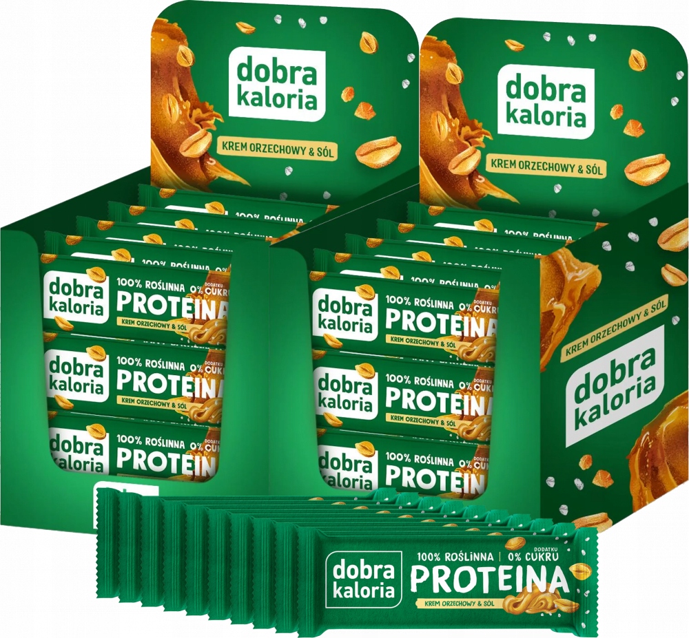 Baton Proteinowy Krem Orzechowy Bez Dodatku Cukru Dobra Kaloria x40