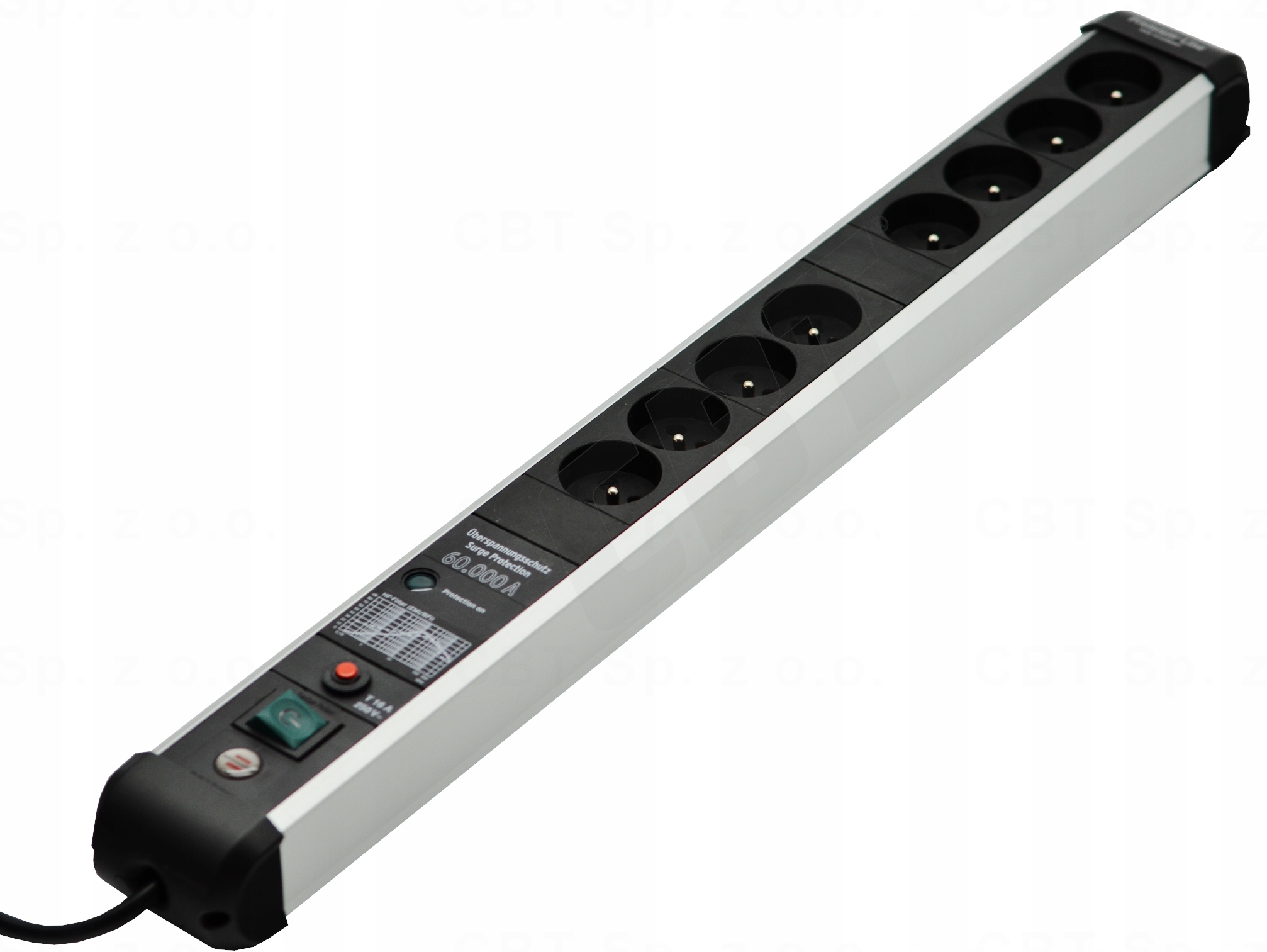 LISTWA ZASILAJĄCA PRZECIWPRZEPIĘCIOWA 8 GNIAZD KABEL 3M 60.000A PRZEDŁUŻACZ Kod producenta 1391014800