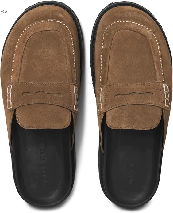 Jack & Jones Hnědé Semišové Nazouváky S Patou 42 6PA