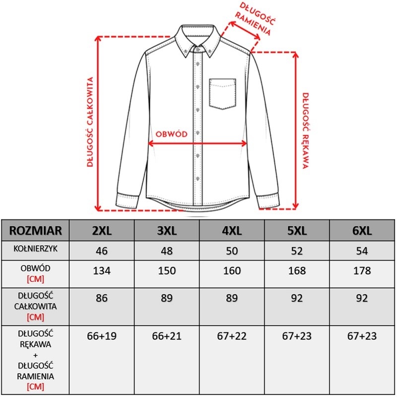 KOSZULA CASA MODA DUŻE ROZMIARY 6XL Rękaw długi rękaw