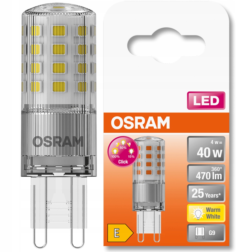 

Żarówka Led G9 4W=40W 2700K 320 °osram Ściemnialna