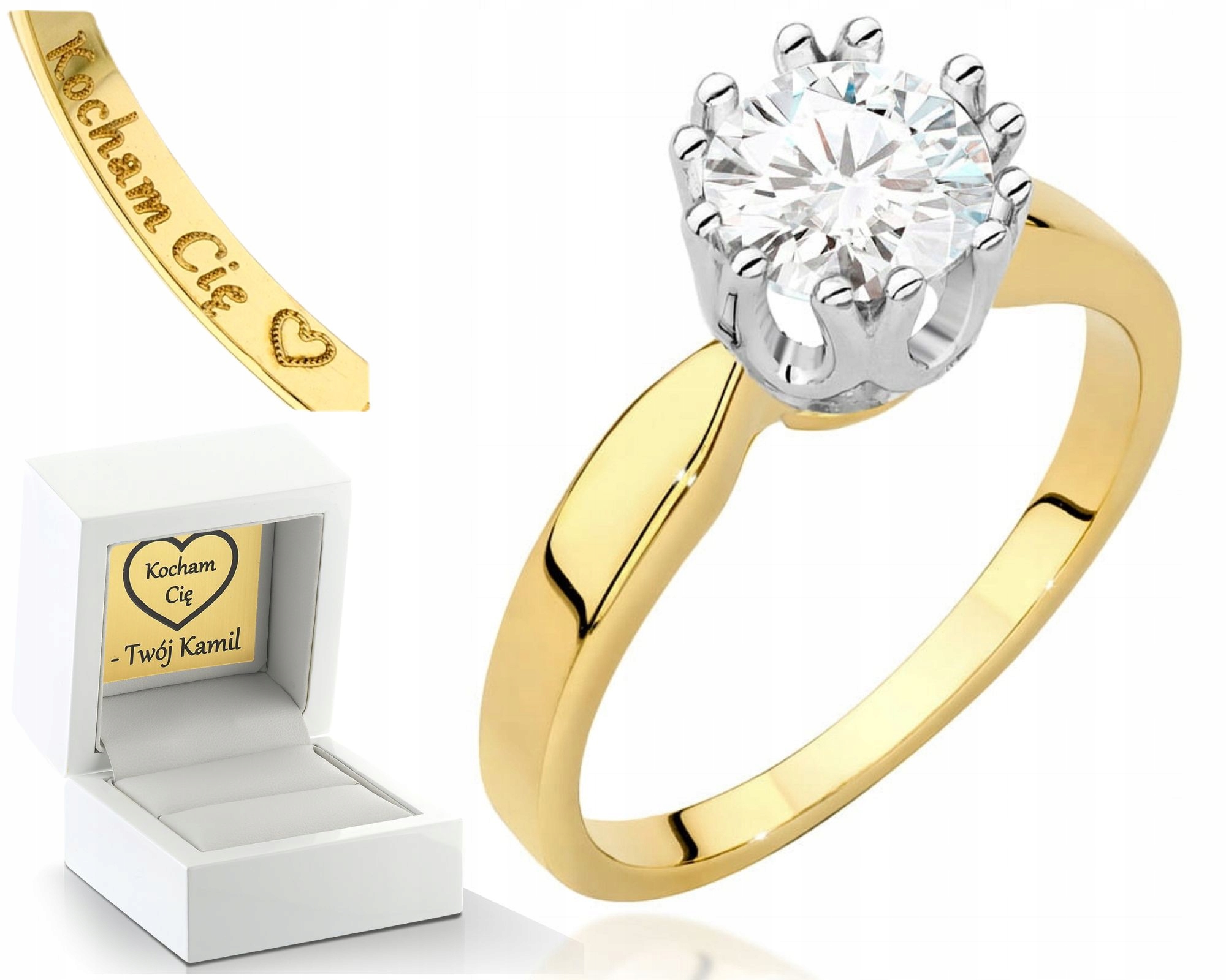 Zlatý Prstýnek S Briliantem 585 Gravírování Bonus