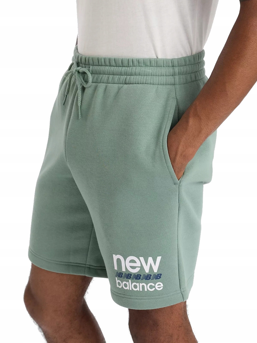 Kraťasy Šortky New Balance MS51940DKJ bavlněné teplákové kalhoty zelené S