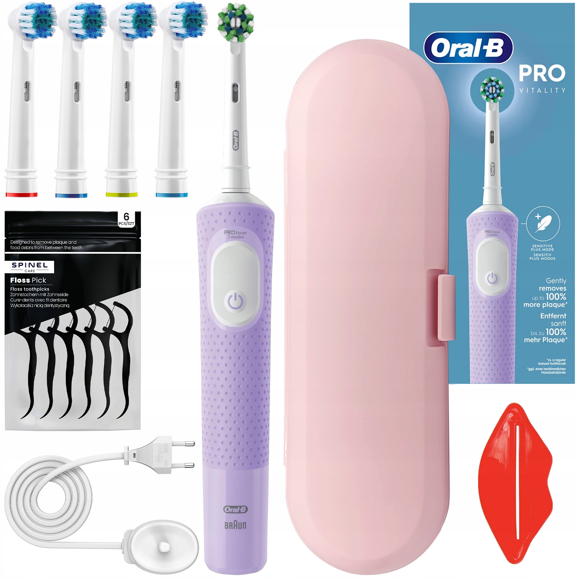 Szczoteczka Elektryczna Oral-b Vitality Pro Lilac Fiolet Etui Końcówki