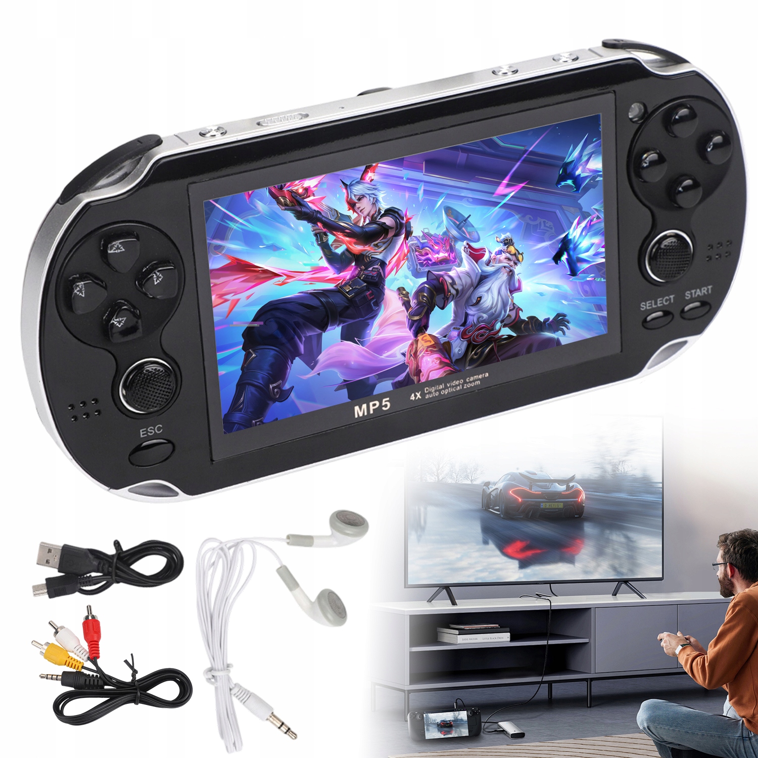 Konsola do Gier dla Rodziny, 10000 Wbudowanych Gier, Prezenty dla dzieci