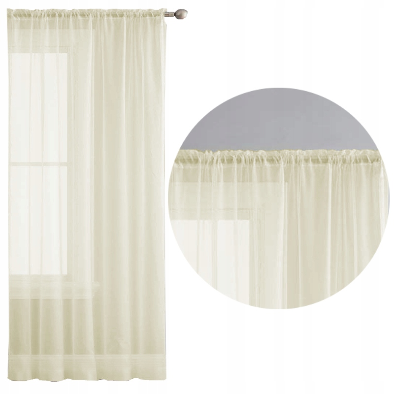 

Firana Woal Na Tunel zasłona woal 145x245 kremowy