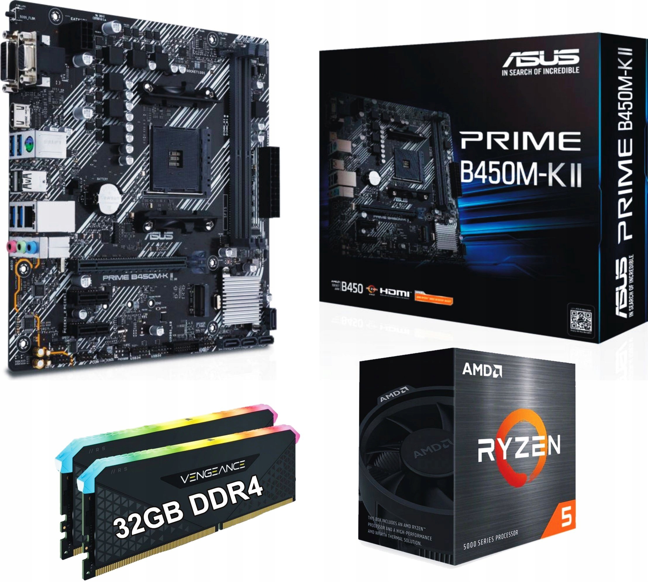 Sada procesorov Amd Ryzen 5 doska AM4 32 Gb DDR4
