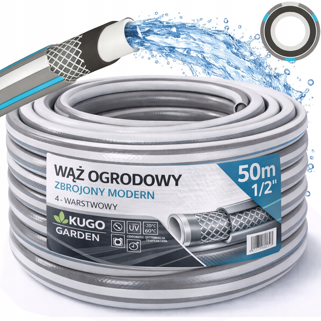 Hadice 1/2" 50 m 4VRSTVÁ Vyztužená Moderní Polská Výroba