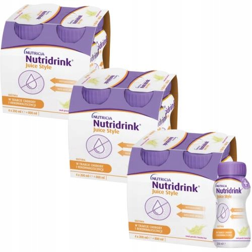 3x Nutridrink Juice Style 12x200ml Gruszka Kwiat Bzu 18.11.2026r