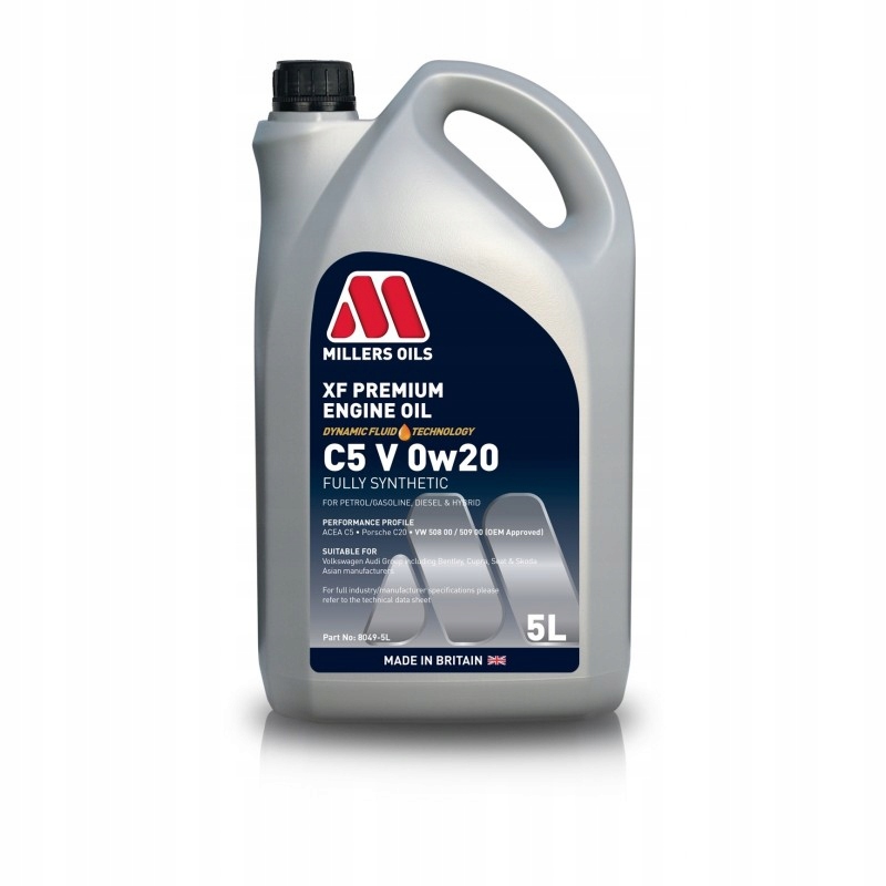 Millers Oils Xf Premium C5 V 0W20 5L 8049 Vw