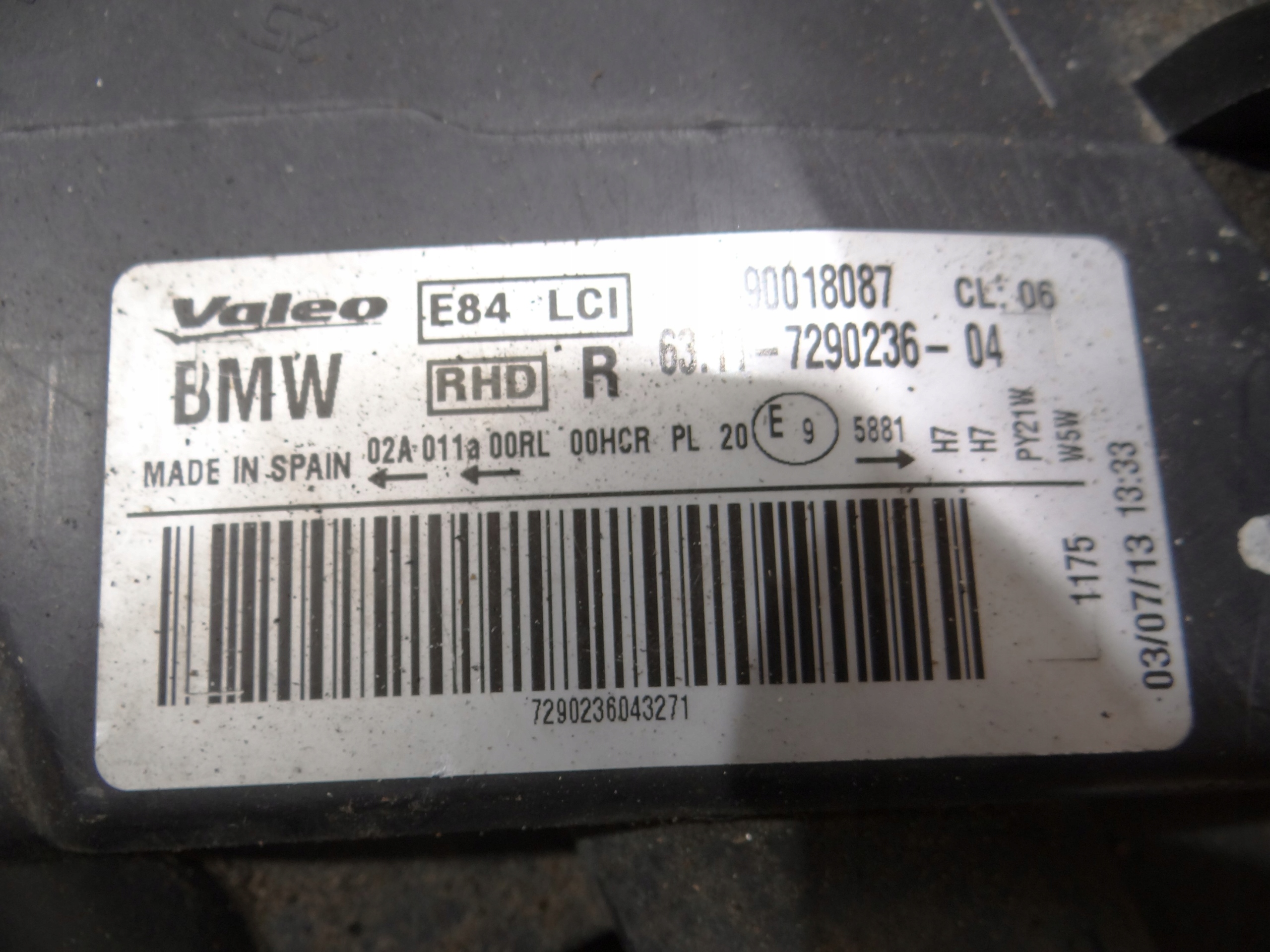 Licht rechts vorne BMW X1 E84 OE 7290236