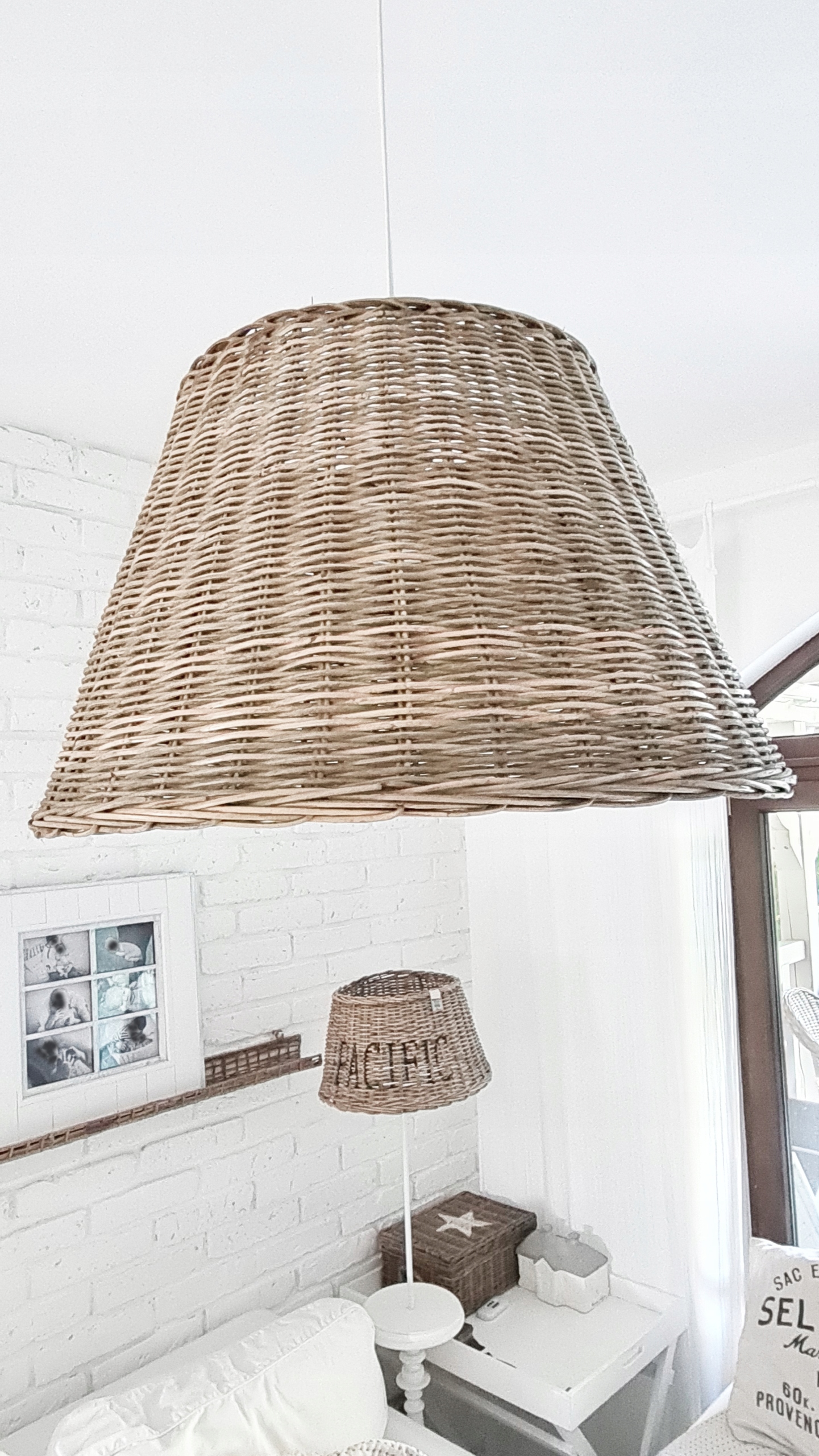 Abažúr Ratanová Tienidlo Veľké 50 cm Hampton Ratan Škandinávsky štýl