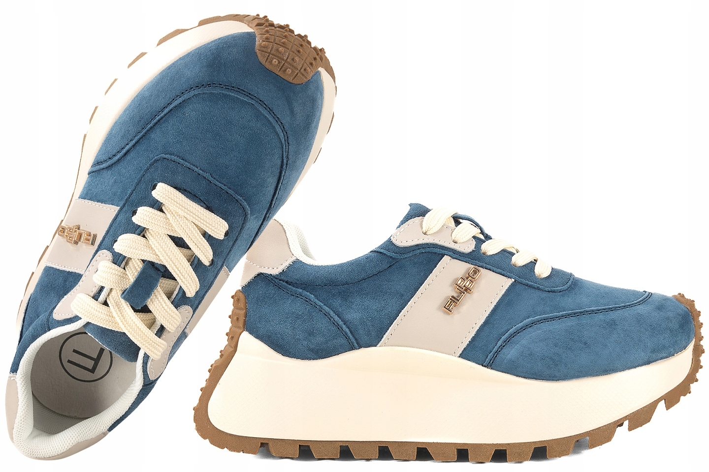 Filippo DP6785 Dámské Polobotky Tenisky Na Platformě Kožené, modré, velikost 38