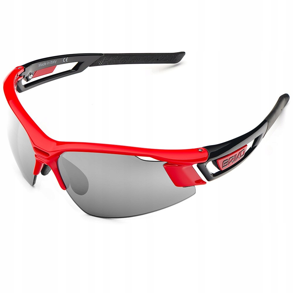 Cyklistické brýle Briko Urgano Mirror 2 Lenses Černo-červené