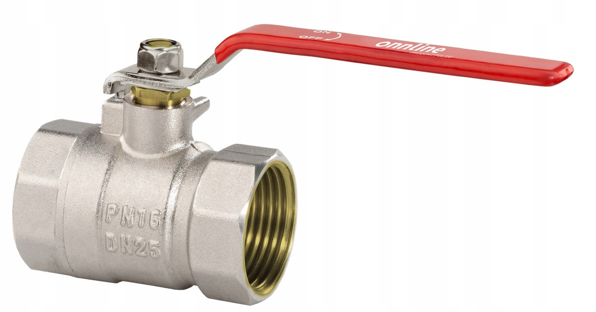 Kulový kohout niklovaný standard s těsněním, PN16, 1 1/2 palce PN16 s pákou