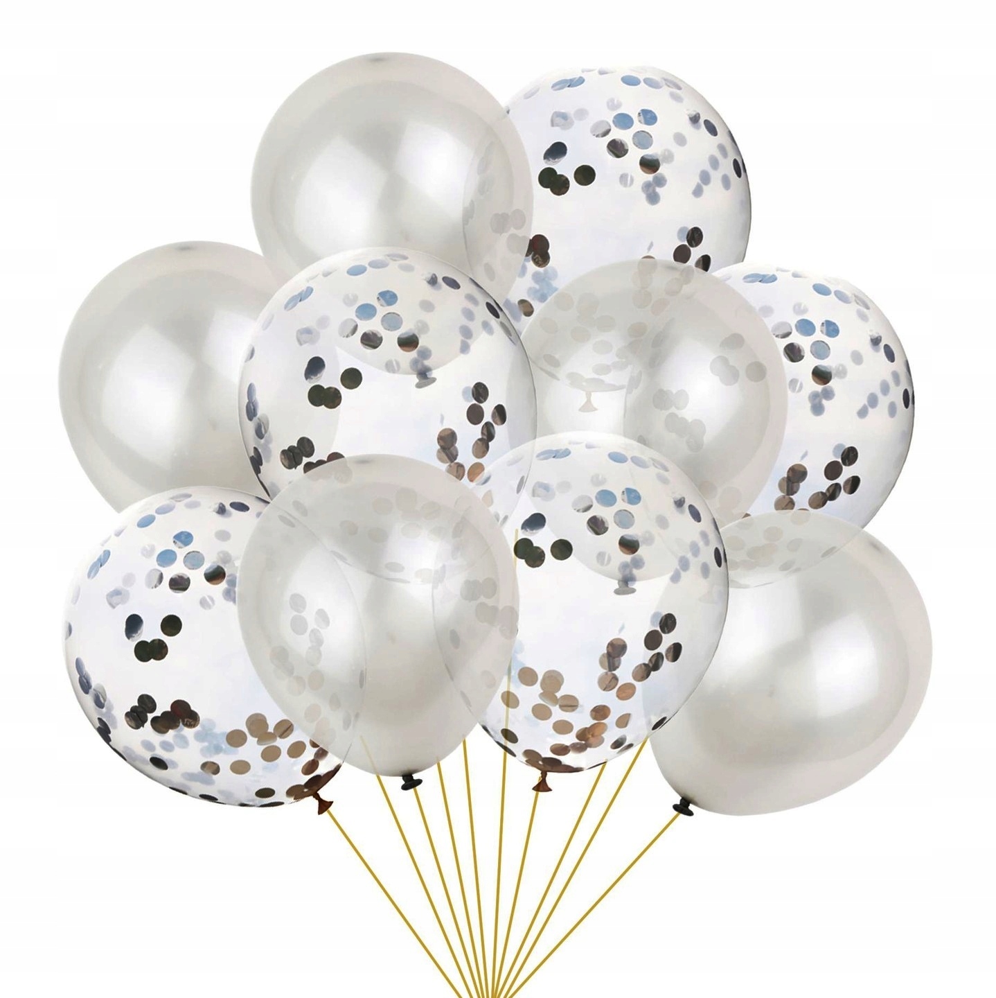 

Balony Clear Silver konfetti mocne 50st zestaw 082