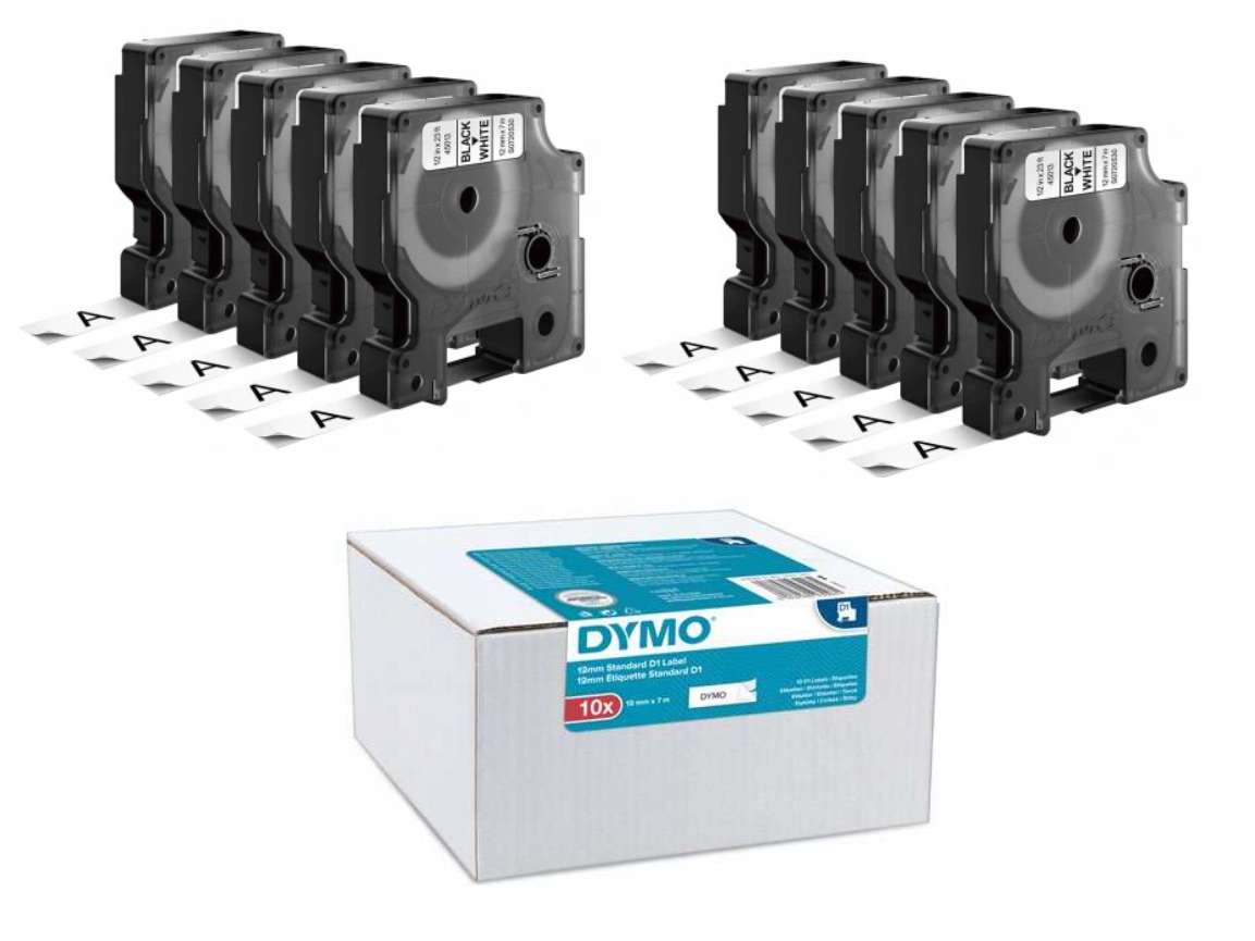 Páska Dymo 45013 12 mm originální D1 Dymo S0720530, sada 10 kusů