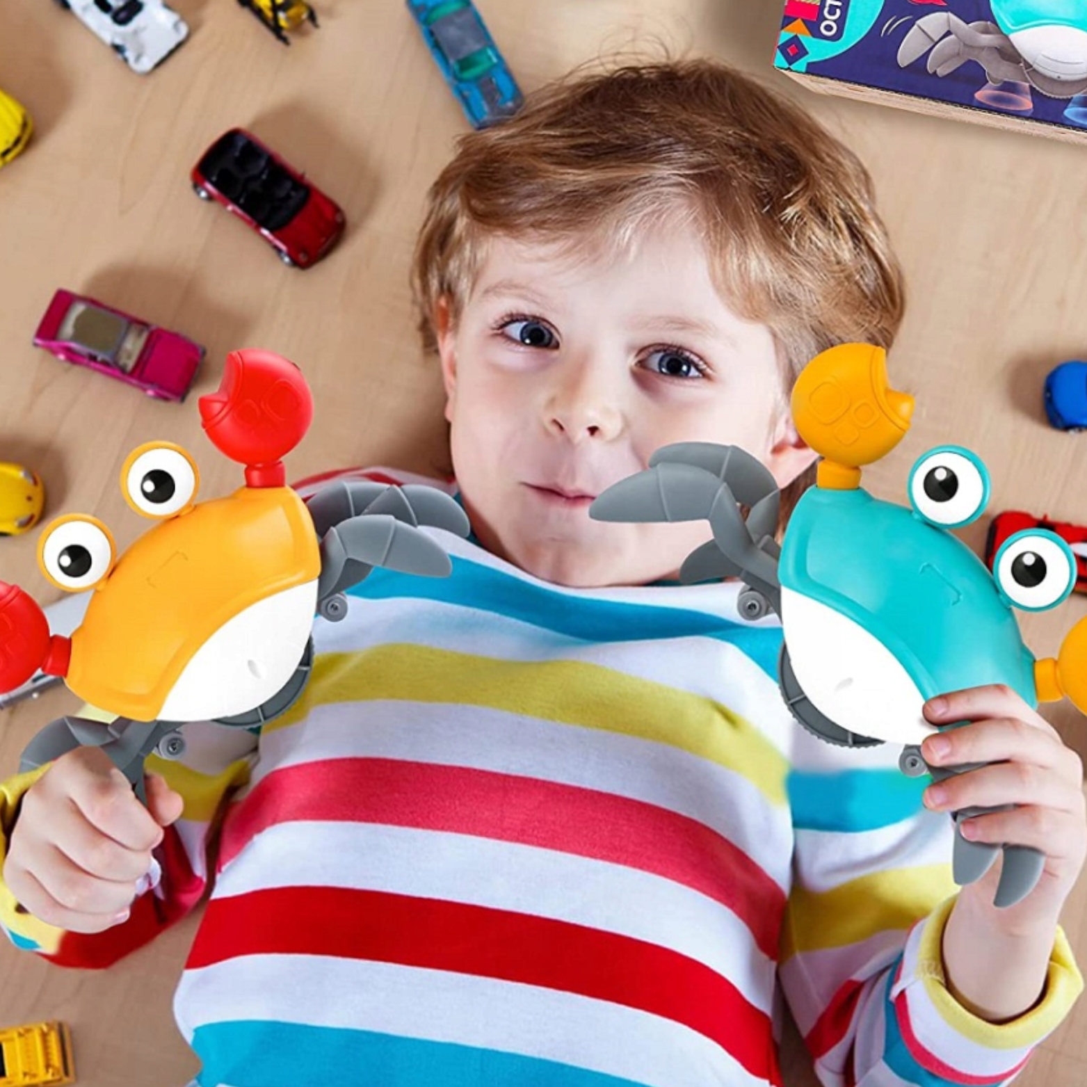 KRAB INTERAKTYWNY PEŁZAJĄCY UCIEKAJĄCY czujnik FUNKCJA WYŁĄCZENIA DŹWIĘKU Wysokość produktu 13 cm