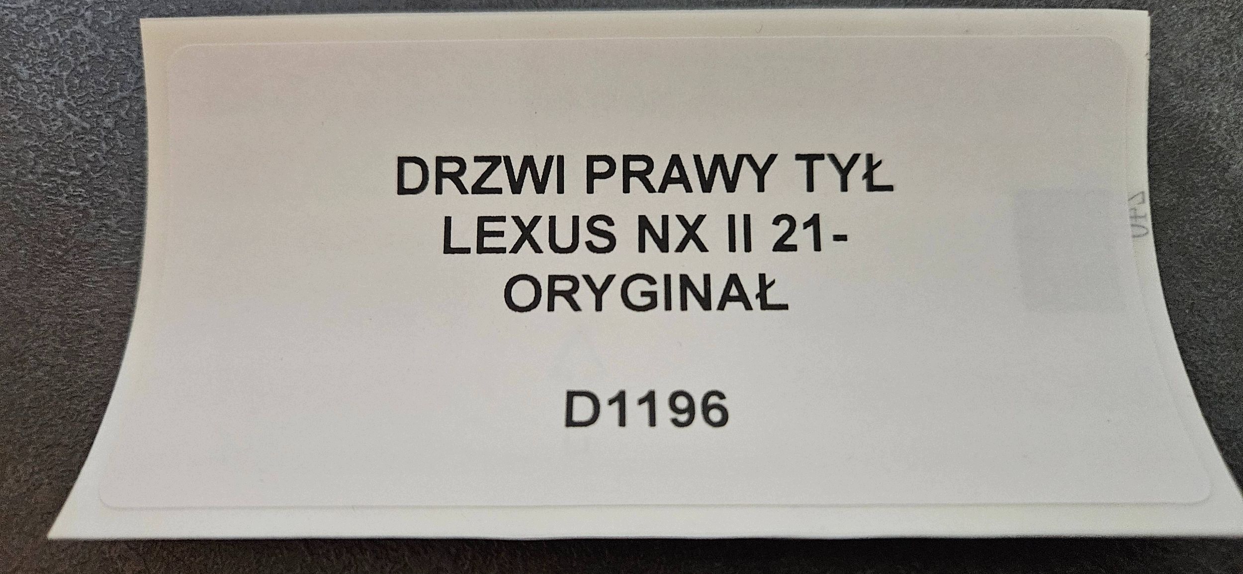 Tür rechts heck LEXUS NX II 21- Original