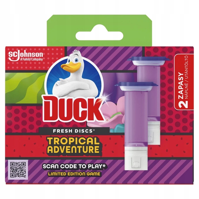 DUCK Fresh discs 360 żelowe krążki wc Tropical Adventure melon zapas x2